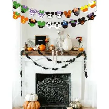 Mouse Inspired Halloween Garland Banner Mouse Halloween Decorations for Mouse Theme Halloween Party Birthday Party Decorations