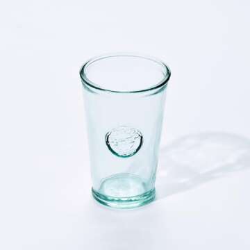 Eco-Friendly Recycled Glass Drinking Glasses Set of 6
