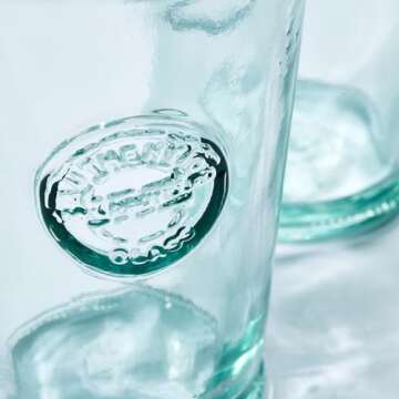 Eco-Friendly Recycled Glass Drinking Glasses Set of 6