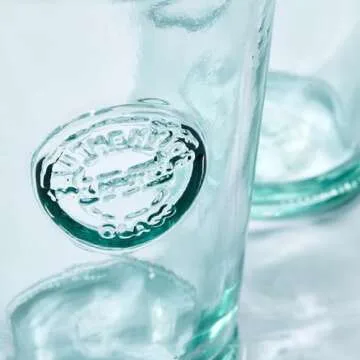 Eco-Friendly Recycled Glass Drinking Glasses Set of 6