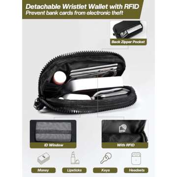 Tiostep Adjustable Phone Lanyard with RFID Wallet