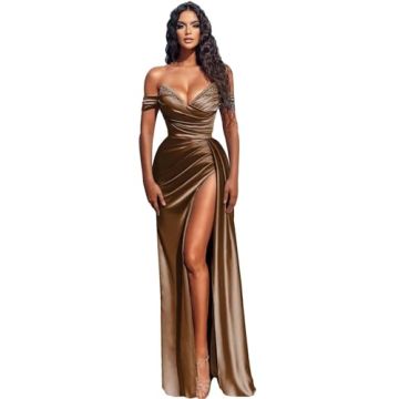Elegant Dymaisei Off Shoulder Satin Prom Dress
