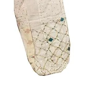 KRAAFTY Patchwork Harem Pants with Pockets, Hippie Boho Rayon Festival Clothing Super Comfy Unisex Harem Pant with Pocket (White)