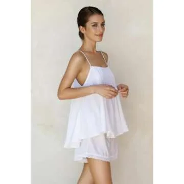 Xfileen Womens Summer 2 Piece Set Sleeveless Tie Straps Ruffle Trim Top and Shorts Sets Soft Cozy Pajamas Set
