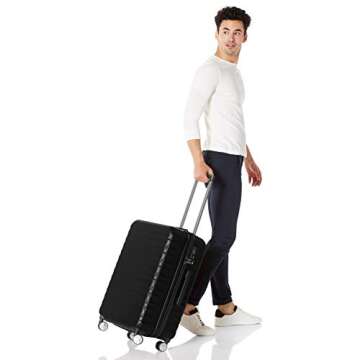 Amazon Basics Luggage, Hardside Spinner Travel Suitcase with Wheels - 24-Inch, Black