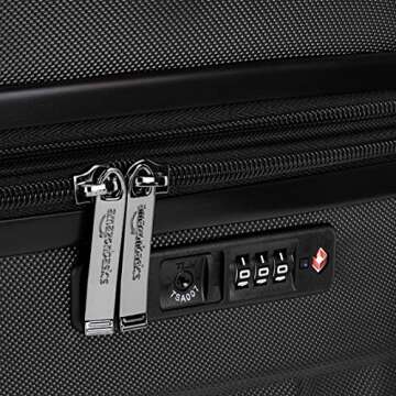 Amazon Basics Luggage, Hardside Spinner Travel Suitcase with Wheels - 24-Inch, Black