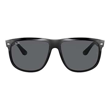 Ray-Ban RB4147 Boyfriend Square Sunglasses, Black/Dark Grey, 60 mm