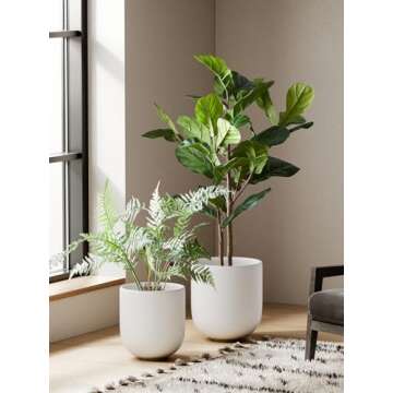 LE TAUCI 12 Inch Ceramic Planters: Stylish Indoor Pots