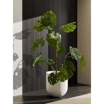 LE TAUCI 12 Inch Stylish Ceramic Planters for Indoor Plants