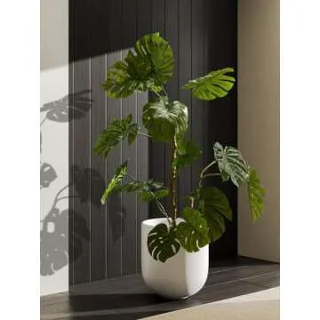 LE TAUCI 12 Inch Stylish Ceramic Planters for Indoor Plants