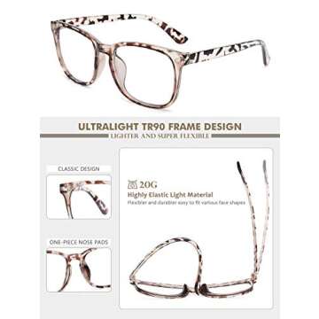 CHEERS DEVICES Reading Glasses for Women Men, Eyeglasses, Blue Light Readers for Men Women, Computer Eye Glasses, Cheaters - 5 Pair (1.0x)