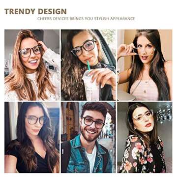 CHEERS DEVICES Reading Glasses for Women Men, Eyeglasses, Blue Light Readers for Men Women, Computer Eye Glasses, Cheaters - 5 Pair (1.0x)