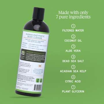 Aleavia Body Cleanse – Organic & All-Natural Prebiotic Body Wash – Fragrance-free and Sulfate-Free Enzymatic Body Cleanser – 16 Oz.