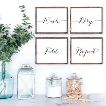 Wash Dry Fold Repeat Art Print - 8x10 (Unframed) | Inspirational Laundry Room Décor | Elevate Your Living Space with this Stylish and Functional Addition | Delightful Art Print for Laundry Room
