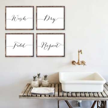 Wash Dry Fold Repeat Art Print - 8x10 (Unframed) | Inspirational Laundry Room Décor | Elevate Your Living Space with this Stylish and Functional Addition | Delightful Art Print for Laundry Room