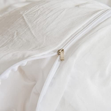 Elegant Boho White Queen Duvet Cover Set with Tassels