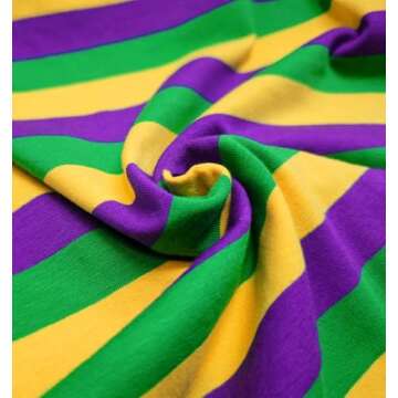 Remimi Kid Carnival Stripes Top Mardi Gras New Orleans T-Shirt Fat Tuesday Long Sleeve Shirts Parade Party Crewneck Shirts 9-10 Years