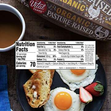 Vital Farms Organic Pasture Raised Eggs Large Brown, 12 Count