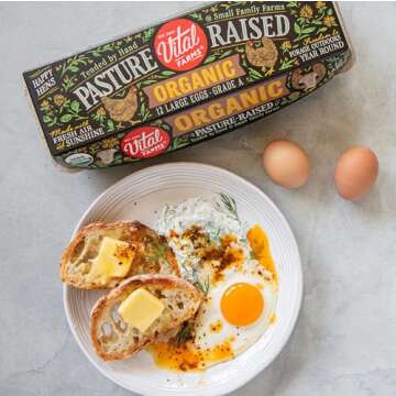 Vital Farms Organic Pasture Raised Eggs Large Brown, 12 Count