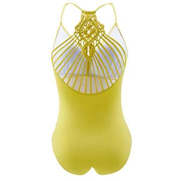 Eomenie Women One Piece Swimsuit High Cut Swimwear Backless Monokini Removable Strap Bathing Suit in Black White