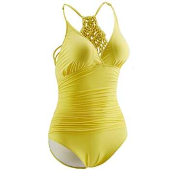 Eomenie Women One Piece Swimsuit High Cut Swimwear Backless Monokini Removable Strap Bathing Suit in Black White