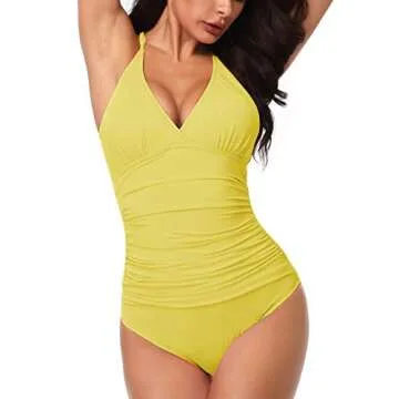 Eomenie Women One Piece Swimsuit High Cut Swimwear Backless Monokini Removable Strap Bathing Suit in Black White