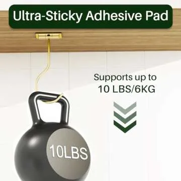 bussdis Folding Banana Hanger Hook Gold - Banana Holder Under Cabinet, Self Adhesive Banana Hook