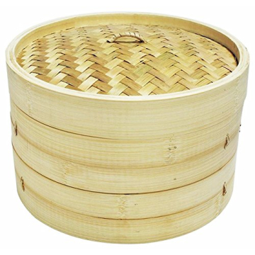 6" Bamboo Steamer Set for Healthy Cooking by Sunrise Kitchen Supply
