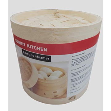 Eco-Friendly 6" Bamboo Steamer Set for Healthy Cooking