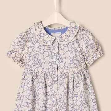 Amazon Essentials x Sofia Grainge Toddlers and Baby Girls' Cotton Sateen Dress with Collar