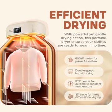 Compact Portable Clothes Dryer for Travel & Home