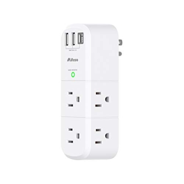 USB Surge Protector with Rotating Plug & 3 USB Ports