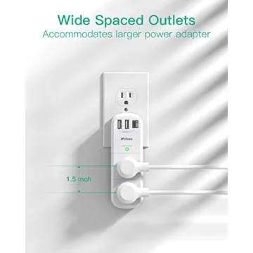 USB Surge Protector with Rotating Plug & 3 USB Ports