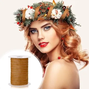 Chuangdi Vintage Khaki Velvet Ribbon for Gifts and Crafts