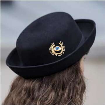 PGYMLSH Women's Evil Eye Crystal Rhinestone Brooch