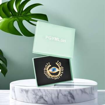 PGYMLSH Women's Evil Eye Crystal Rhinestone Brooch