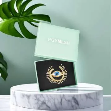 PGYMLSH Women's Evil Eye Crystal Rhinestone Brooch