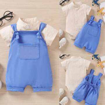 Unutiylo Baby Boy Outfits Stylish Overalls and Romper