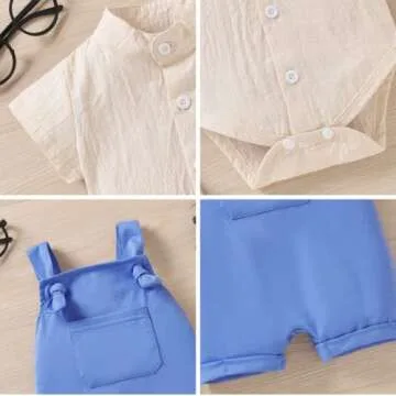 Unutiylo Baby Boy Outfits Stylish Overalls and Romper