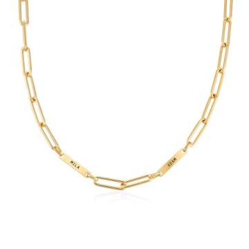 Personalized Ivy Paperclip Chain Necklace - OAK & LUNA - Custom Engraved Jewelry - Stylish Gift for ...