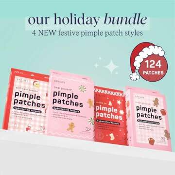 SpaLife Beauty Holiday Pimple Patches – Cute Hydrocolloid Pimple Patches – 32 Assorted Fun Pimpl...