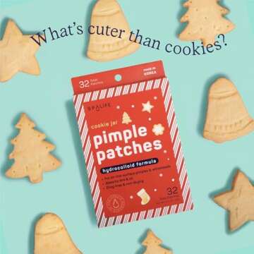 SpaLife Beauty Holiday Pimple Patches – Cute Hydrocolloid Pimple Patches – 32 Assorted Fun Pimple Patches – Cute Acne Patches – Blemish Patch – Skincare Gifts – SpaLife Stocking Stuffers