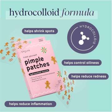 SpaLife Beauty Holiday Pimple Patches – Cute Hydrocolloid Pimple Patches – 32 Assorted Fun Pimple Patches – Cute Acne Patches – Blemish Patch – Skincare Gifts – SpaLife Stocking Stuffers