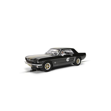 Scalextric Classic Ford Mustang Black and Gold #47 - 1:32 Slot Race Car C4405