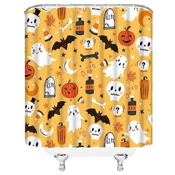 JJYPPY Spooky Halloween Shower Curtain for Festive Fun