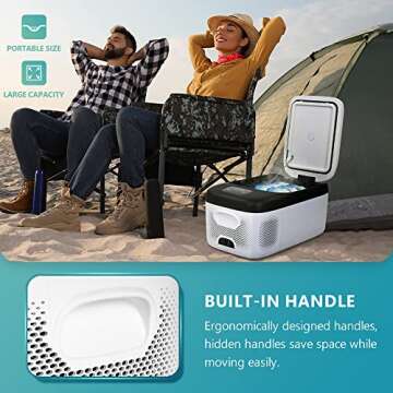 EUHOMY 12 Volt Refrigerator, 17QT(16L) Car Refrigerator APP Control, Car Fridge 110-240V AC 12/24V D...