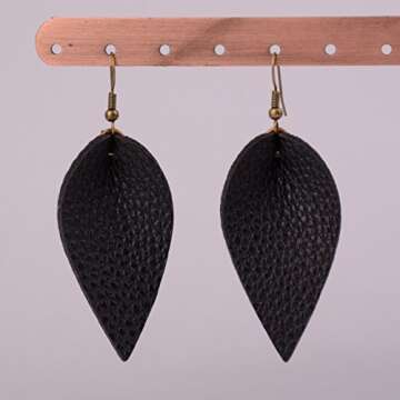 Stylish L&N Rainbery Faux Leather Earrings - 2 Pairs