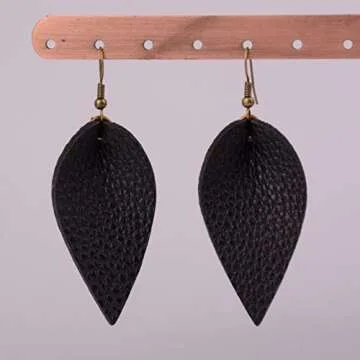Stylish L&N Rainbery Faux Leather Earrings - 2 Pairs