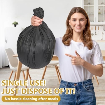 XSEINO 8 Pack Premium Black Plastic Table Cloths