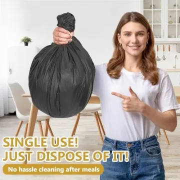 XSEINO 8 Pack Premium Black Plastic Table Cloths